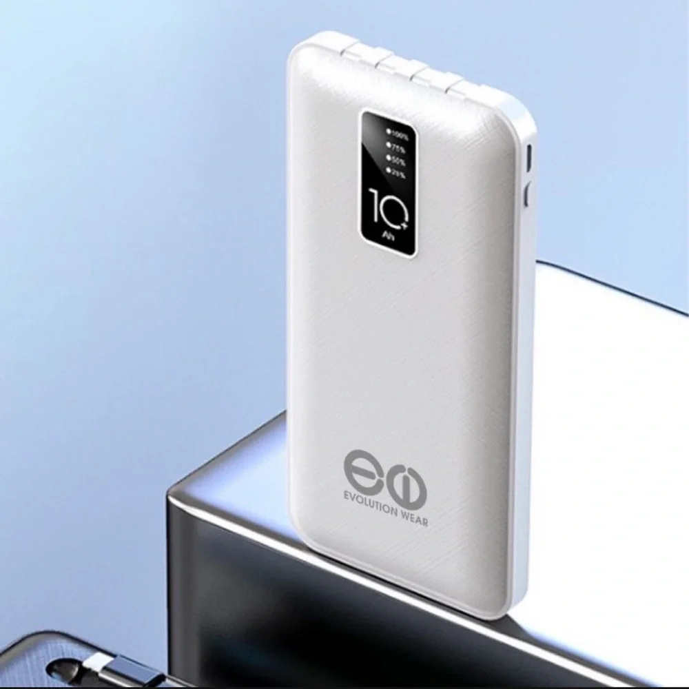 WHITE 10,000 MAH POWER BANK